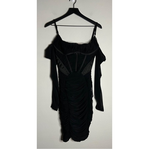 House of CB Freyja Black Gathered Corset Dress S Plus - Picture 6 of 16